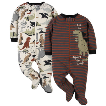 Gerber Baby Boys 2-Pack Sleep N Play Red Dino 0-3 Months