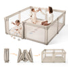 Sweeby Baby Playpen, 59x59 Inch Gate Foldable for Babies and Toddlers, Extra Large with Door Play Yard for Fence Indoor and Outd
