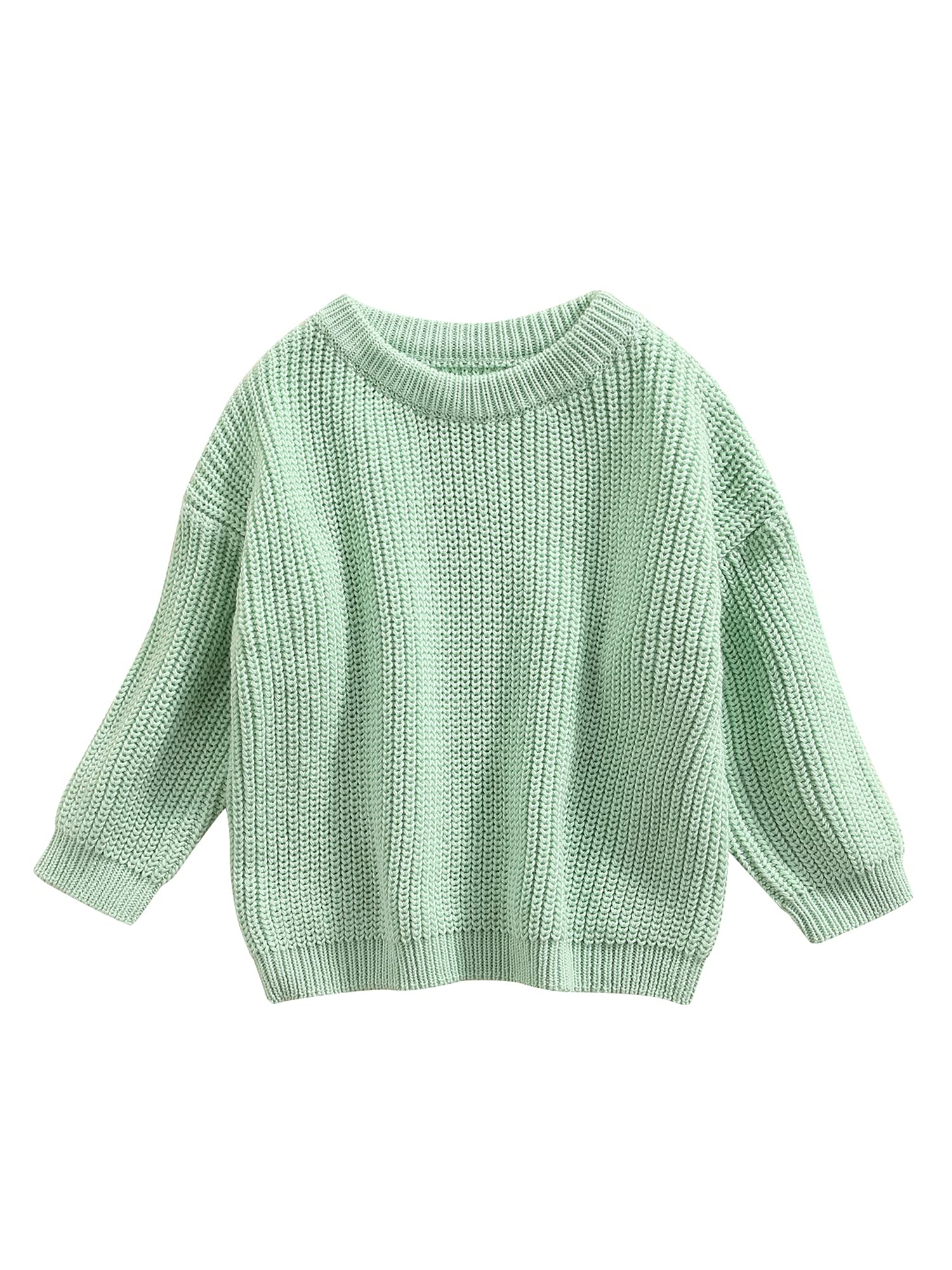 Infant Toddler Baby Girl Boy Knit Sweater Pullover Sweatshirt Warm Long Sleeve Shirt Tops Knitted Fall Winter Clothes (Light Gre