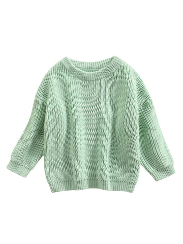 Infant Toddler Baby Girl Boy Knit Sweater Pullover Sweatshirt Warm Long Sleeve Shirt Tops Knitted Fall Winter Clothes (Light Gre