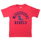 Wes And Willy Ncaa Kids Ss Organic Cotton Tee Shirt, Ole Miss Rebels, Cherry, 4T