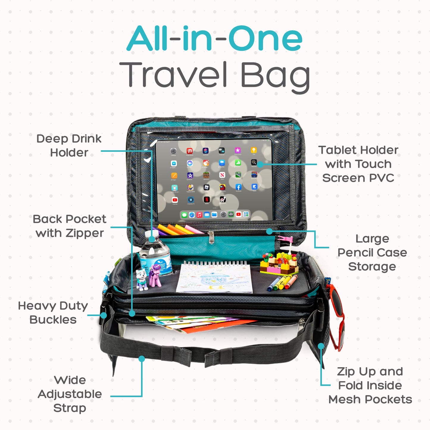 Be Family Travel Kids Car Seat Travel Tray, Car Accessories For Children, Car Seat Snack Tray, Traveling Essentials For Kids, To