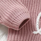 My First Valentines Day Baby Girl Outfit Baby Valentines Day Sweater Love Embroidery Knit Pullover Sweatshirt Top(B-Pink,12-18 M