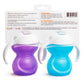 Munchkin Click Lock Bite Proof Trainer Cup, 7 Ounce, 2 Pack, Blue/Purple