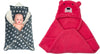 CTMKIDS Baby Wrap with Cushion Cap for Kids 74x84 cm  Grey & Baby Hooded Cum Wrap Blanket for Kids 92x66 cm  Carrot