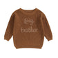 Toddler Baby Girl Boy Long Sleeve Knit Sweater Brothers Sisters Letter Embroidery Round Neck Pullover Fall Winter Tops (Big Brot
