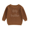 Toddler Baby Girl Boy Long Sleeve Knit Sweater Brothers Sisters Letter Embroidery Round Neck Pullover Fall Winter Tops (Big Brot