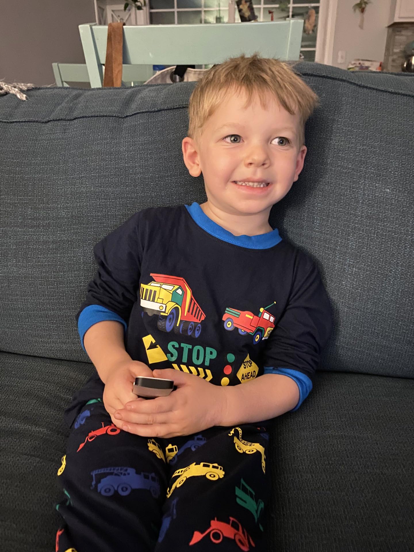 Boys Pajamas Truck Long Sleeve Cotton Pjs Toddler Excavator Clothes Set Winter Sleepwear 2 Piece Kids Construction Pj 6T