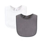 Hudson Baby Unisex Baby Drooler Bib With Waterproof Lining, Gray Orange, One Size