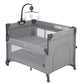 Qutanix 2-In-1 Baby Playard, Pack And Play Bassinet, Easy Folding Portable Crib With Music Mobile For Newborn To Toddlers (Grey)