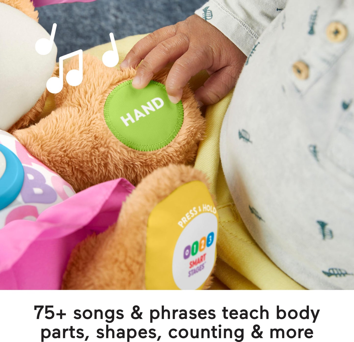 Fisher-Price Baby & Toddler Toy Laugh & Learn Smart Stages Sis Musical Plush with Lights & Phrases for Infants Ages 6+ Months