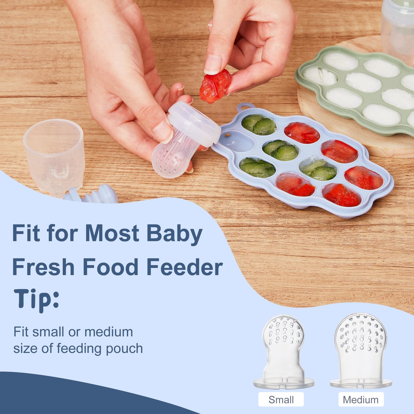 Baby Breastmilk Popsicle Molds (3 Pack), Kingkam Silicone Nibble Freezer Tray, Baby Fruit Food Feeder Teether Tray, Breast Milk