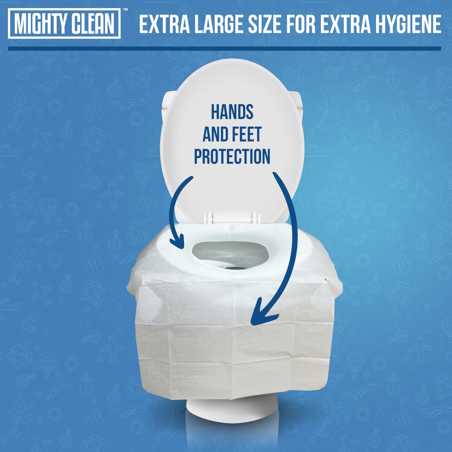 Toilet Seat Covers Flushable - Upgraded Xl Size| Biodegradable Paper Covers For Adults, Kids, Toddlers | Travel Essentials For P