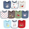 Hudson Baby Unisex Baby Cotton Bibs, Boy Farm Animals, One Size