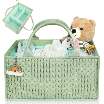 Mominside Diaper Caddy Organizer, Baby Basket Nursery Storage, Portable Changing Table Car Caddy Organizer For Girl Boy, Baby Re
