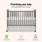 Dream On Me Carson Classic 3-In-1 Convertible Crib In Steel Grey