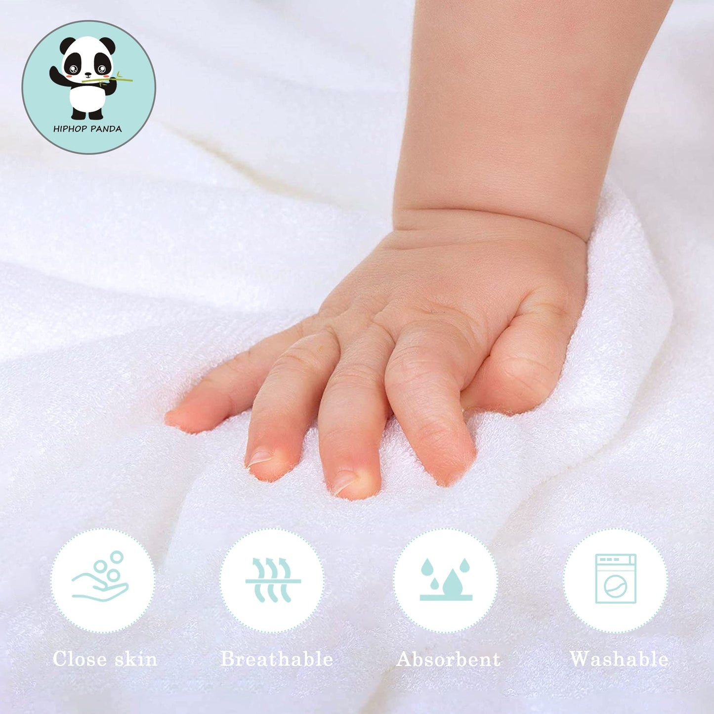 Hiphop Panda Hooded Towel - Rayon Made From Bamboo, Bath Towel With Bear Ears For Newborn, Babie, Toddler, Infant - Absorbent La