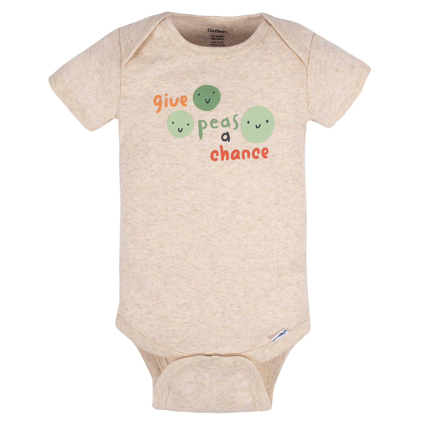 Gerber Baby 8-Pack Short Sleeve Onesies Bodysuits, Happy Veggies, Newborn