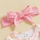 Ayalinggo Valentines Baby Girl Outfit Bowknot Heart Footie Romper Long Sleeve Onesie Newborn Christmas Clothes (Deep Pink, 6-12
