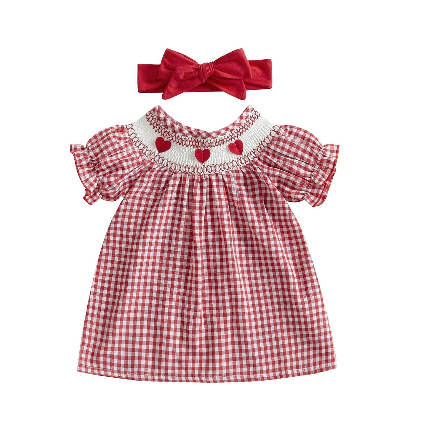 Toddler Baby Girl Valentines Outfit My First Valentines Day Dress Princess Heart Dresses Cute Photoshoot Clothes (Love Heart Red