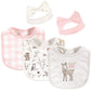 Hudson Baby Unisex Baby Cotton Bib And Headband Or Caps Set, Enchanted Forest, One Size