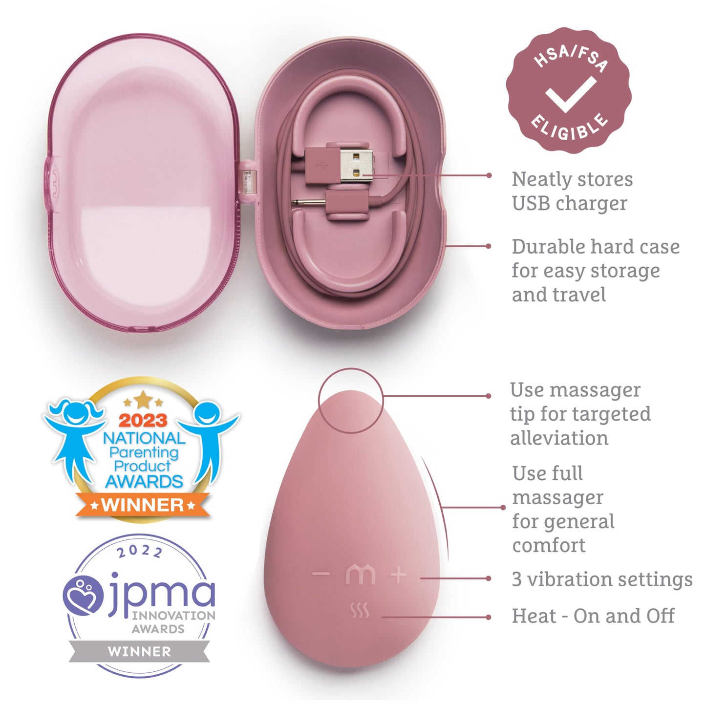 Munchkin Milkmakers Warm Touch Lactation Massager With Heat And Vibration, Breastfeeding Postpartum Essentials, Hsa Fsa Eligible