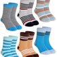 Children'S Winter Warm Wool Solid Color Socks Kids Boy Girls Thermal Crew Socks 6 Pairs (6 Pairs Stripe, 4-7 Years)