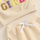 Beqeuewll Baby Girl Clothes Fall Winter Outfits Long Sleeve Sweatsuit Letter Sweatshirt Pants Toddler Birthday Girls Outfit (Bir