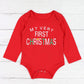 Agapeng Christmas Outfits Baby Girls Boys My First Christmas Rompers Onesie + Stripe Deer Print Pants + Christmas Hat 6-9Months