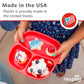 Re Play 7' Divided Toddler 3 Pack Plates With Deep Sides And Three Compartments For Easy Self Feeding - Bpa Free - Dishwasher S