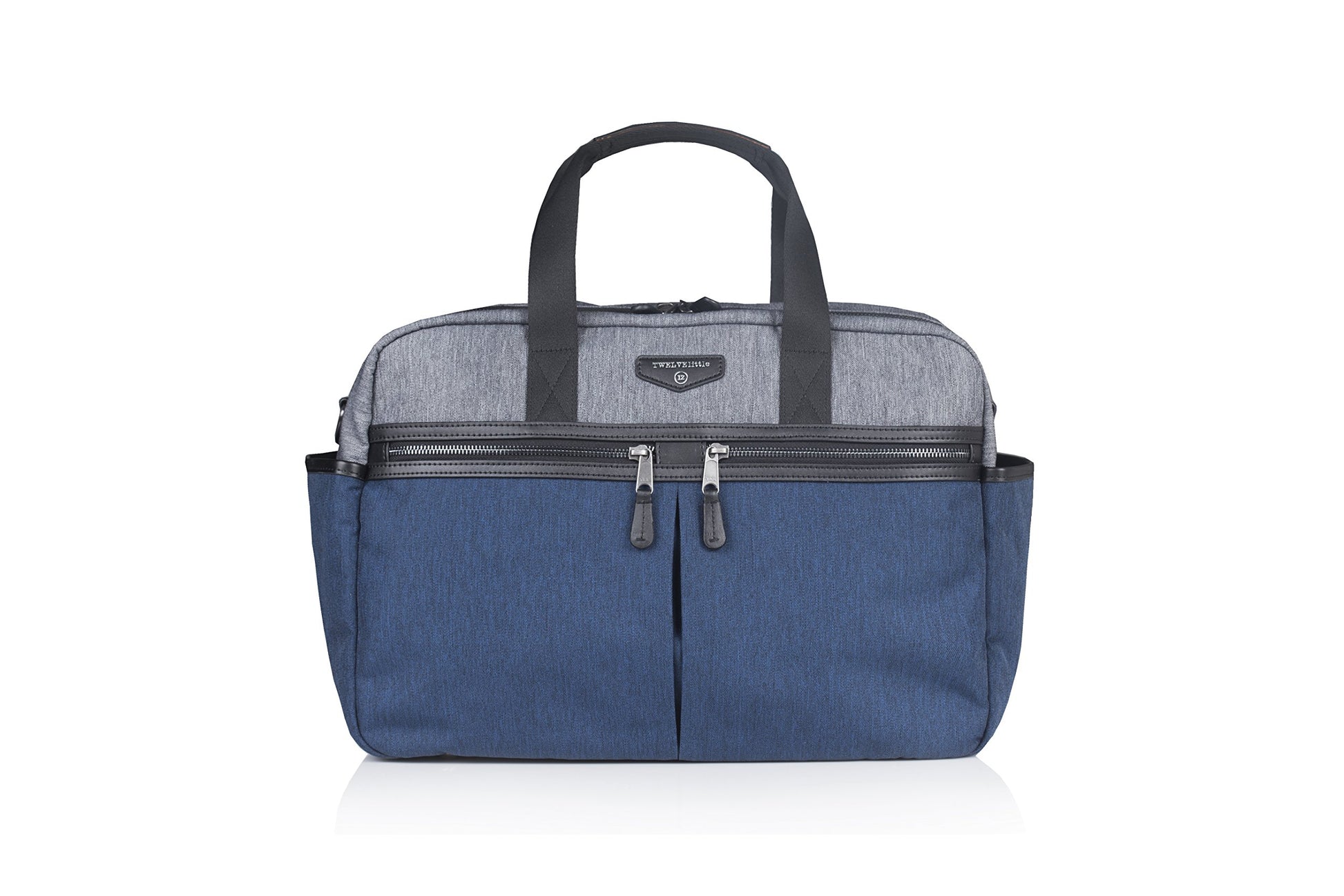 Twelvelittle Unisex Two-Tone Satchel Diaper Bag - Grey/Navy