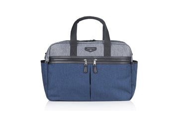 Twelvelittle Unisex Two-Tone Satchel Diaper Bag - Grey/Navy