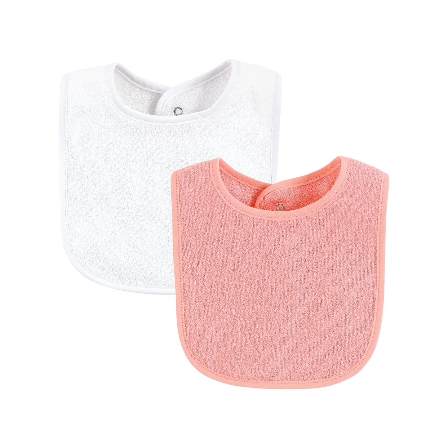 Hudson Baby Unisex Baby Drooler Bib With Waterproof Lining, Pink Mint, One Size