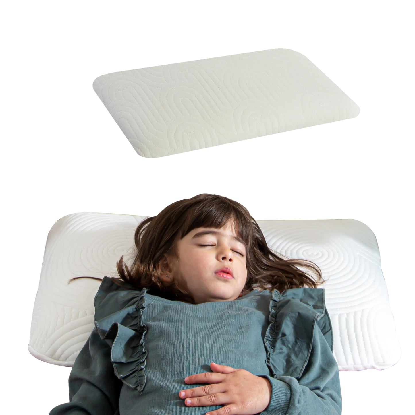 The White Willow Soft Memory Foam Thin Pillow For Kids-Baby Pillow For 1 Year To 5 Years-Kids Pillow For Sleeping-Toddler Bed Pi