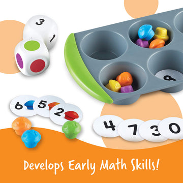 Learning Resources Mini Muffin Match Math Activity Set - 76 Pieces, Ages 3+ Counting Games for Kids, Preschool Learning Toys, Ho