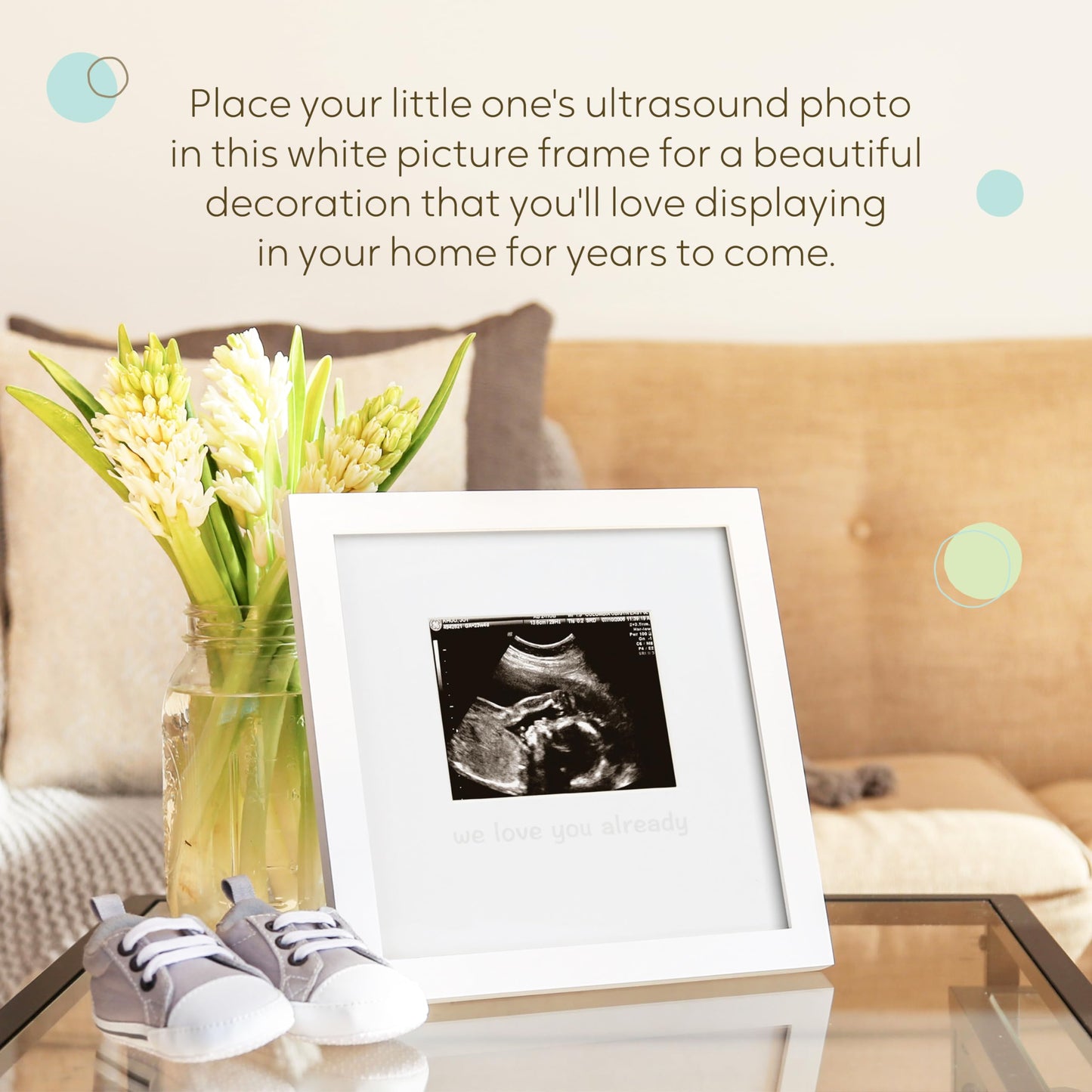 Tiny Ideas We Love You Already Sonogram Sentiment Frame, Baby Announcement, Gender Neutral Ultrasound Keepsake, Ideal Pregnancy