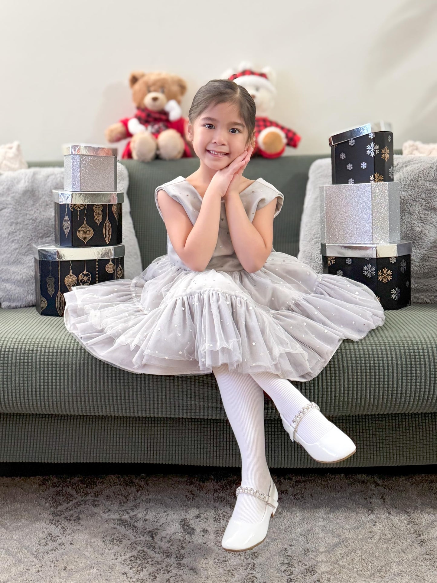 Stelle Toddler Girls Tights Baby Seamless Knit Thick Cotton Leggings Pantyhose(Infants/Kids/Childern)(Black+White+Grey,Xs)
