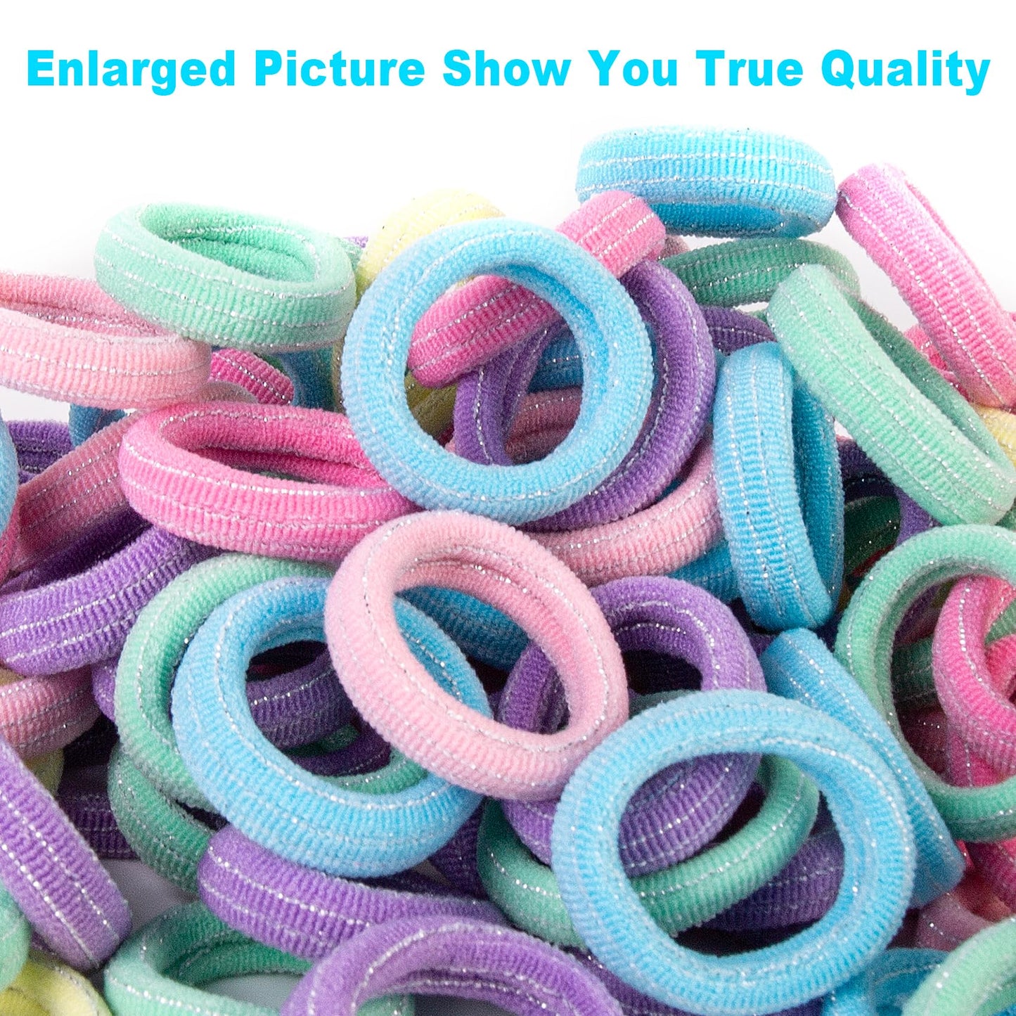 Qarwayoc Mini Hair Ties For Baby Girls, Seamless Kids Girls Hair Ties Bands, Soft Small Baby Ponytail Holders, Toddler Elastic H