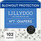 LILLYDOO Baby Diapers - Size 7 (33+ lbs), Monthly Supply (102 Count), Leak Protection, Skin-Friendly, Ultrasoft, Perfume- & Chlo