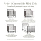 Namesake Winston 4-In-1 Convertible Mini Crib W/Removable Wheels - Converts To Toddler Bed, Daybed & Twin-Size Bed - Greenguard