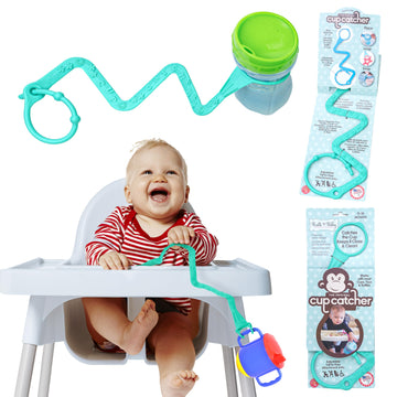 Brilli Baby Cup Catcher Patented Safety Tether Strap, Attach Sippy Cups, Bottles, Toys, Pacifiers To Stroller, High Chair, Car S