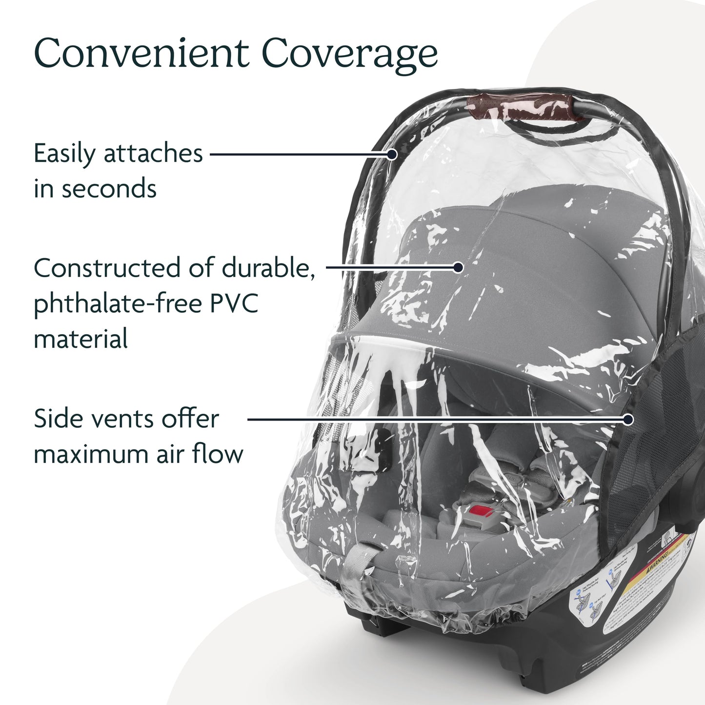 UPPAbaby Rain Shield for Mesa and Aria Infant Car Seat Carriers - Waterproof and Windproof Coverage - Ventilated Design - Quick