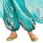Party City Princess Jasmine Whole New World Costume For Kids, Disney Aladdin, Size Small, Peacock Jumpsuit With Cape