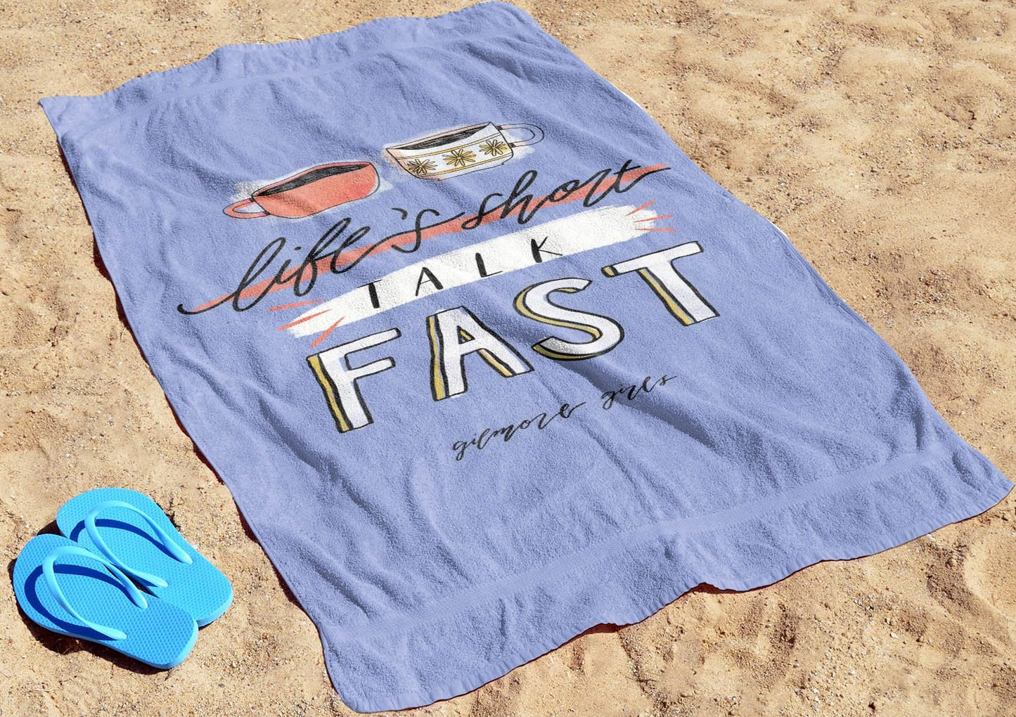 Jay Franco Gilmore Girls Bath Pool Beach Towel - Blue Super Soft & Absorbent 100% Cotton Towel, Measures 28 X 58