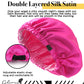 Olivia Sylx Satin & Silk Bonnet - Sleep Cap For Toddlers & Girls, Hair Cover For Sleeping - Adjustable (Hot Pink/Light Pink, 0-3