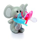 Melii Elephant Pacifier Holder - Pacifier Storage - Grey With Grey Ears