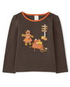Gymboree Girls And Toddler Embroidered Graphic Long Sleeve T-Shirts, Pumpkin Scene, 18-24 Months
