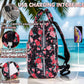 Qwreoia Floral Diaper Bag Backpack With Usb Charging Port Stroller Straps And Insulated Pocket, Travel Bag Nappy Backpack For Wo