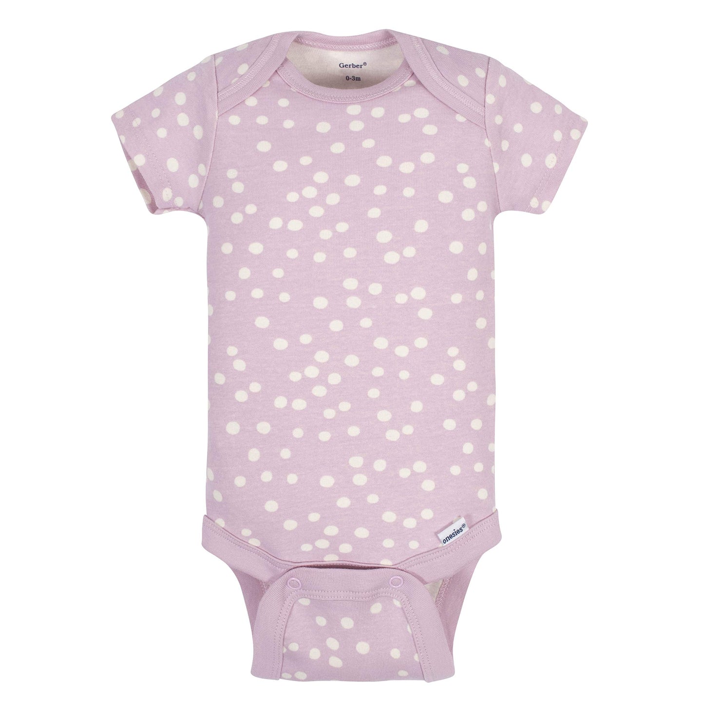 Grow By Gerber Baby Girls 5-Pack Short-Sleeve Onesies Bodysuits, Grey/Pink/Ivory, 6-9 Months