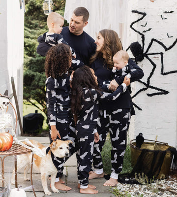 Burt'S Bees Baby Baby 2-Piece Family Jammies Matching Holiday Organic Cotton Pajamas, Halloween Bats, 12 Months